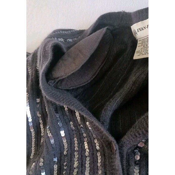 Vintage Evan Picone Sequin Cardigan Sweater Angora Lambswool Blue Women’s S - Picture 4 of 8